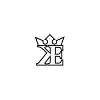 Minimalist Alphabet Letters Initial Monogram Crown KE EK Logo vector
