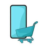 illustration of Smartphone with Cart vector