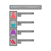 illustration of Search Bar with Products vector
