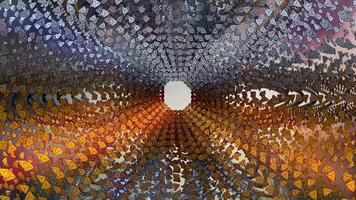 Abstract animated background filled with moving and rotating around geometry. video