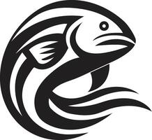 Stylized Fish Emblem Depicting Fluidity and Elegance vector