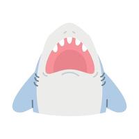 Cartoon of a shark with its mouth open vector