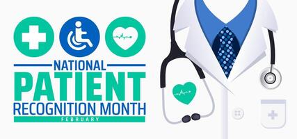 National Patient Recognition Month background or banner design template. vector