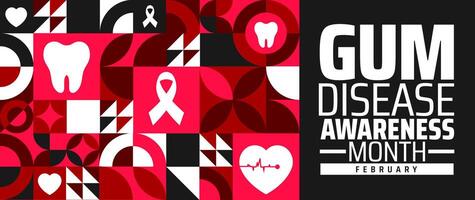 Gum Disease Awareness Month geometric shape pattern background vector