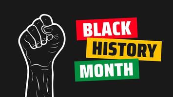 Black History Month powerful strong hand rising background or banner design template is observed every year in October or February. Black History Month 2025 background design. vector
