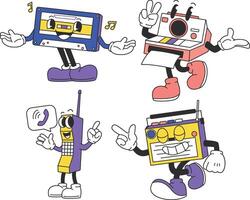 Retro Nostalgic Technology Mascots vector