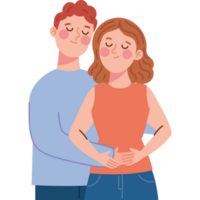 man and woman hugging characters png