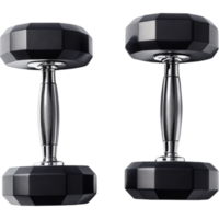 Pair of Black Hexagonal Dumbbells png