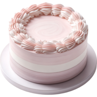 Two Layered Cake with Pink Buttercream and White Base png
