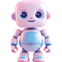 Lavender Robot Figurine with Rounded Features and Antenna png