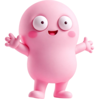 Rosa amorfo blob personagem com peculiar expressão e vacilante forma png