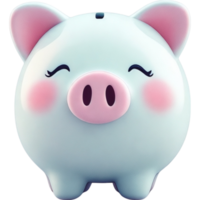 Light Green Piggy Bank with Happy Expression and Rounded Features png