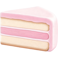 Two Layered Pink Cake Slice with Strawberry Topping png