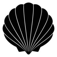 a black and white illustration of a shell vector