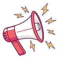 a megaphone with lightning bolts on it on a white background vector