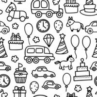 a black and white coloring page with a variety of items on a white background vector