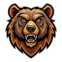 the head of a bear is shown in a on a white backgroundcartoon style on a white background vector