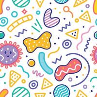 a colorful pattern with various objects vector