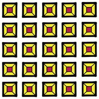a pattern of squares with red and yellow squares vector