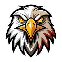 an eagle head with a red beak and vector