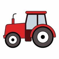 a red tractor on a white background vector