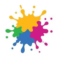 colorful paint splashes on a white background vector