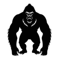 gorilla silhouette on white background vector