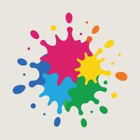 colorful paint splashes on a white background. vector