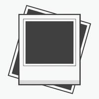 an empty polaroid photo frame on a white background vector
