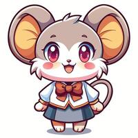 a cartoon mouse with a bow tie and vector