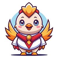 chicken character with a red and white outfit vector