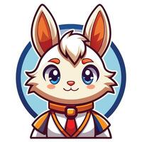 a cartoon rabbit wearing a t on a white backgrounde and a bow tie vector