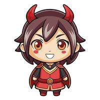a cartoon character with horns and a red cape on a white background vector
