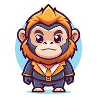 monkey in suit illustration on a white background vector