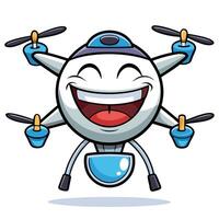 a cartoon drone flying with a smile vector
