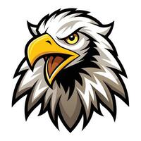 an eagle head with a big beak on a white background vector
