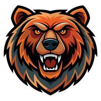 head of a bear is shown in a cartoon vector