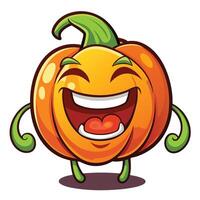 a cartoon pumpkin with a big smile vector