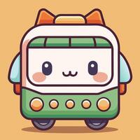 a cartoon bus with a cat face vector