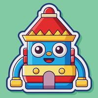 a cartoon robot with a crown on its head vector