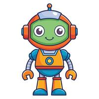 robot character illustration on a white background vector