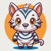 a cartoon zebra with big eyes and a big nose on a white background vector
