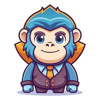 monkey in suit and tie illustration on a white background vector