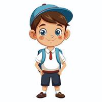 cartoon boy background and school uniform on a white background vector