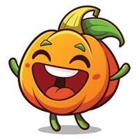 a cartoon pumpkin character with a smile on its face vector