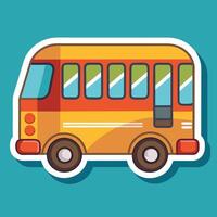 a cartoon bus on a blue background on a white background vector