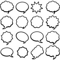 a set of speech bubbles with different shapes white background vector
