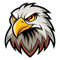 eagle head with a red beak and vector