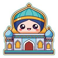 a cartoon character with a blue dome on top of a building vector