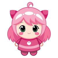 a cartoon character with pink on a white background vector